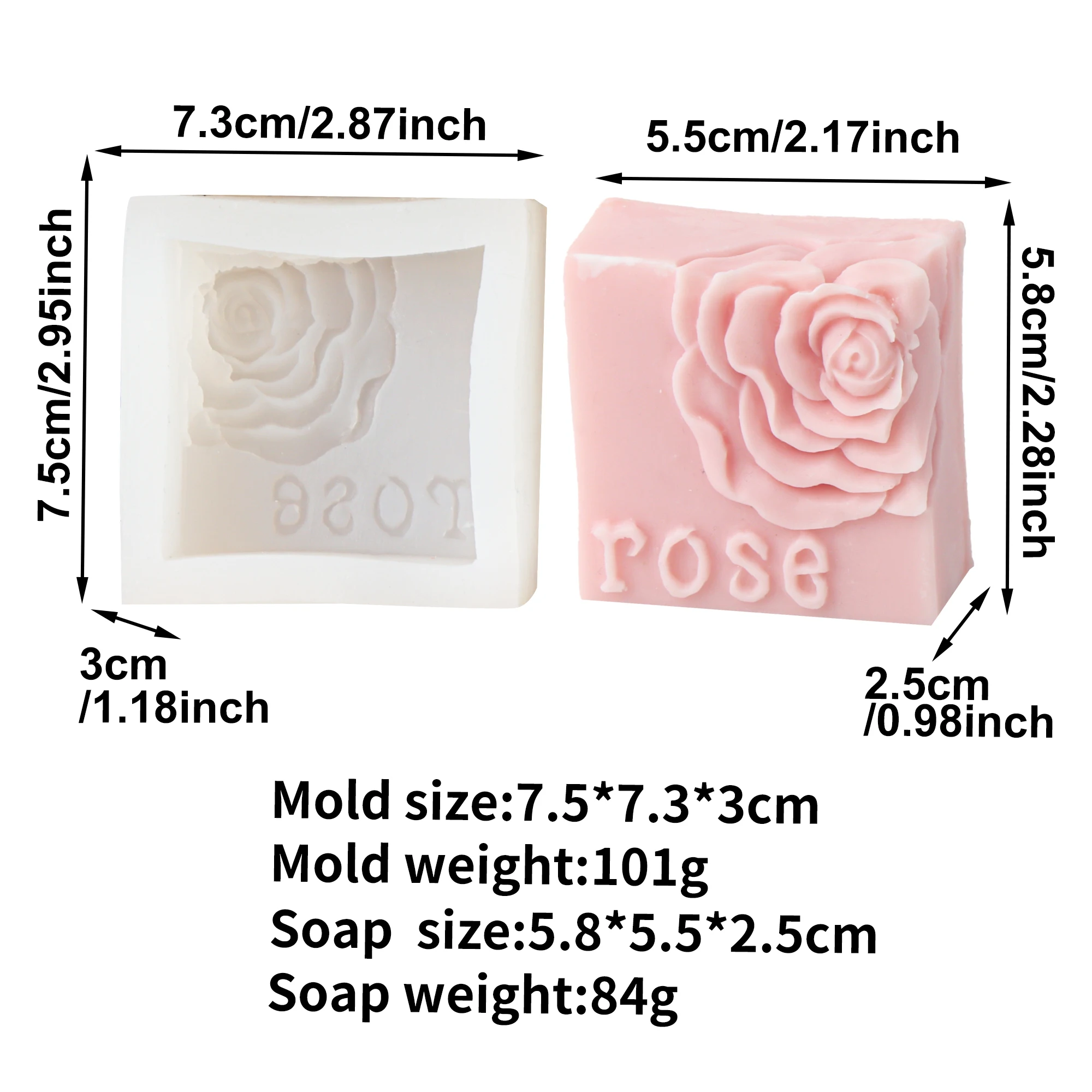 Rose heart shaped silicone soap mold DIY handmade rose love cake chocolate baking mold scented candle soap handicraft production