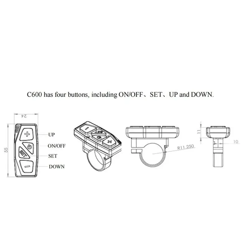 BIGstone-Electric Bicycle LCD Panel Cable, Display Button, Updated , Repair Conversion Kits, Accessories, C600E, C600, C800, C40