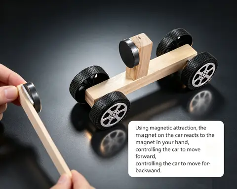 Magnetic Force Car DIY Handcraft Puzzle Assembly Model Physics Fidget Gadget Desktop Scientific Holiday Party Gift Adults