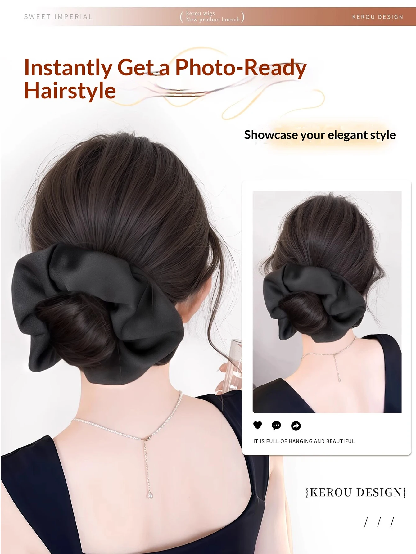 1pc Synthetic Low Bun Hairpiece Lazy Messy Chignon Black Hair Extension Fake Hair Bun with Scrunchie for Women Daily Party