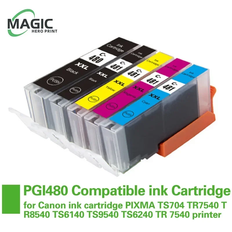 Cartucho de tinta Compatible con PGI-480, para impresora Canon PGI-480, PIXMA, TS704, TR7540, TR8540, TS6140, TS9540, TS6240, TR 7540