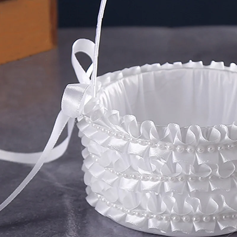 سلة زهور مكشكشة للأطفال ، قماش ، مستلزمات زفاف ، زفاف الأمريكية ، تصميم جميل ، قوس