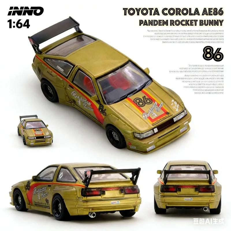 

INNO 1:64 Модель автомобиля Toyota PANDEM ROCKET BUNNY AE86 Levin из сплава, игрушка для мальчиков, коллекционный предмет для взрослых, предмет декора.