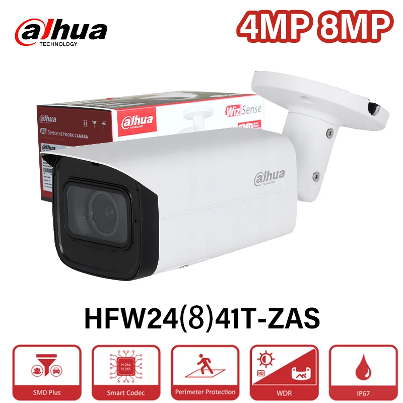 

Сетевая камера Dahua 4MP с ИК-подсветкой и переменным фокусным расстоянием WizSense HFW2441T-ZAS 2,7-13,5 мм, объектив с сигнализацией, аудиопорт, микрофон, ночное видение, 60 м