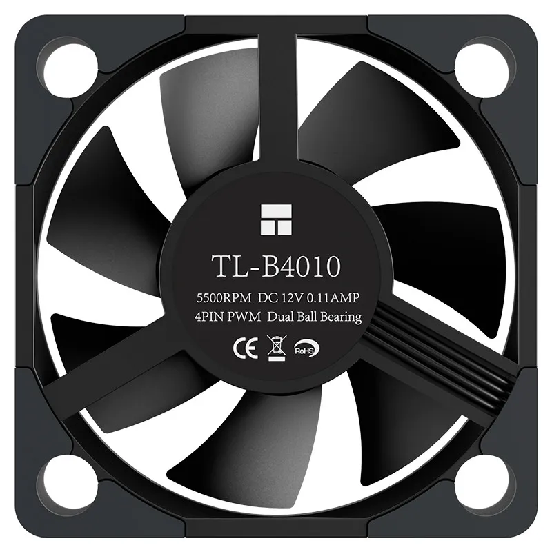Thermalright TL-B4010 4CM Mini Computer Case Fan PWM Temperature Control Dual Ball Bearing 5500RPM Shock Absorbing Pad 4010mm view 4