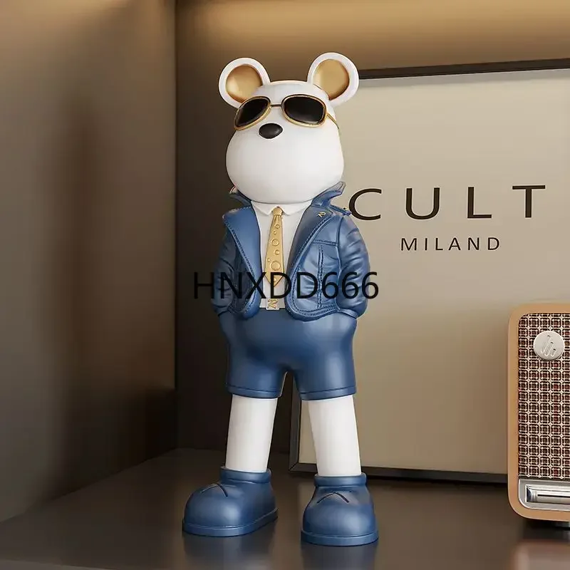 Creative Sunnies Bear Statue,Table Decoration,Animal Figurines Resin Crafts Gift,Modern Nordic Art,Indoor Home Decor Accessories