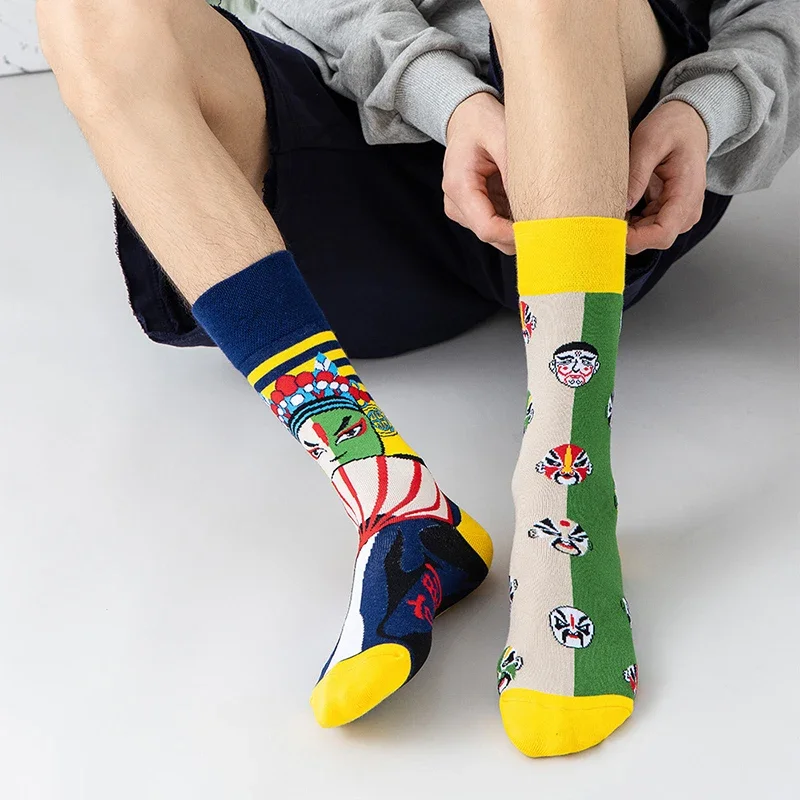 New fashion socks, spring and summer ab socks, color contrast socks, cute Japanese mid-tube socks