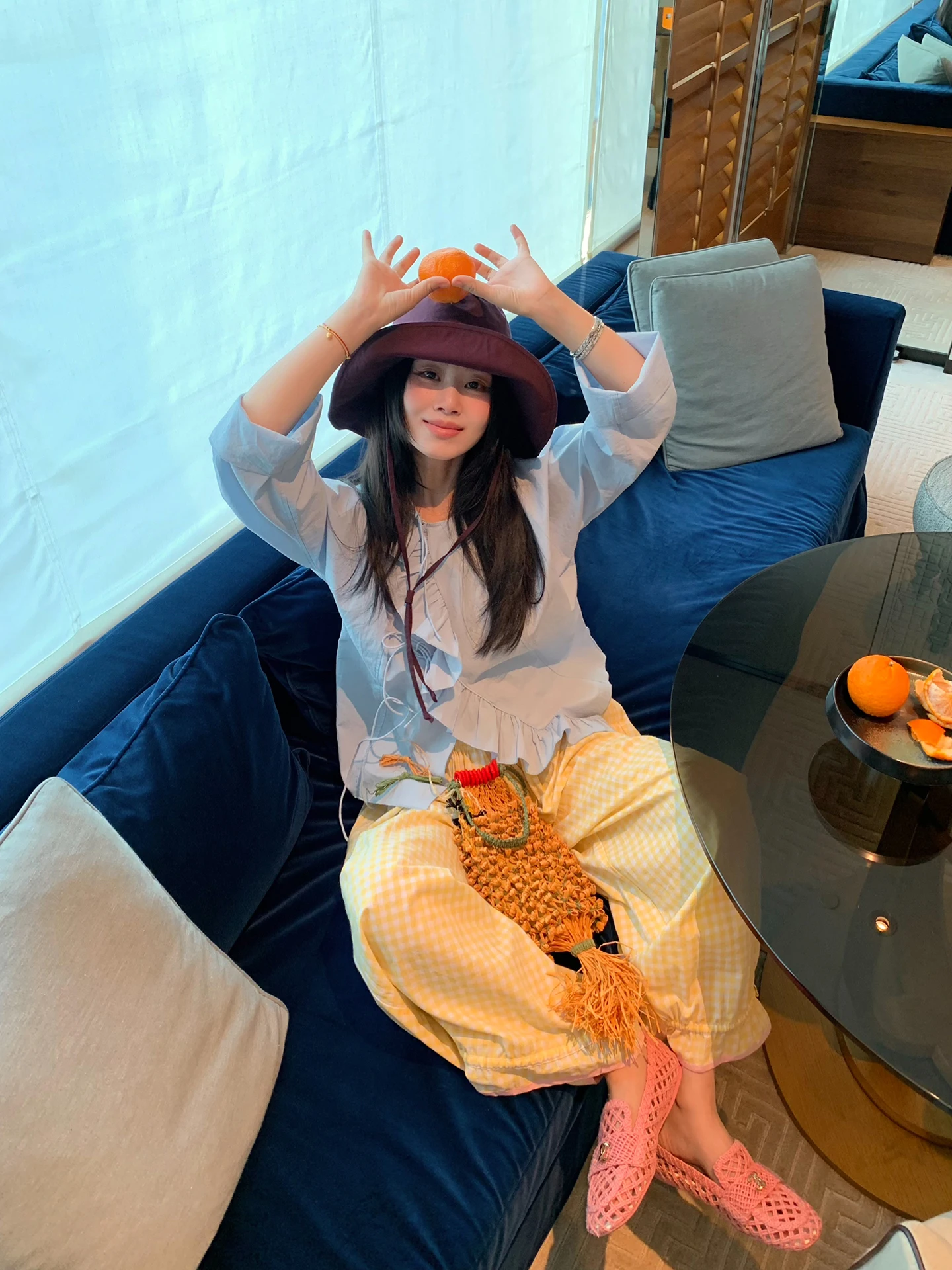 

Синяя блузка без воротника с завязками из марли, в винтажном современном китайском стиле, женская, деловая повседневная, из смесового хлопка