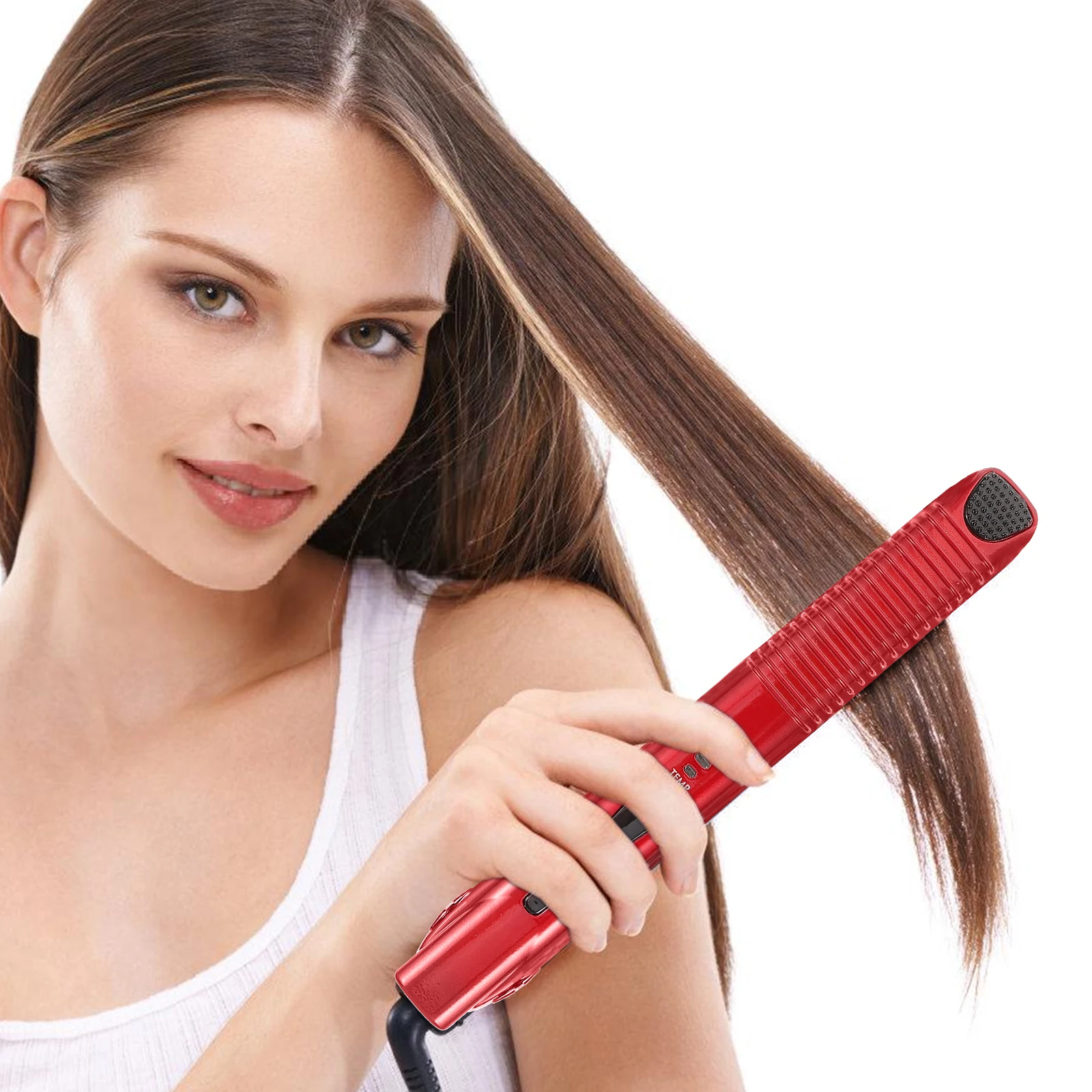 

Electric Clamp Hair Straightener Curler Rechargeable Cordless USB Mini Portable Lightweight Compact Size 3 Temperature Modes