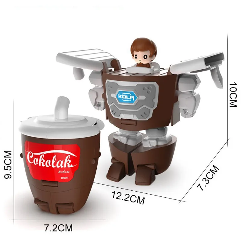 Nieuwe frietjes hamburgers cola modellen jongens shapeshifting speelgoed puzzel kinder diamant robots krijger kinderspeelgoed Kerstmis