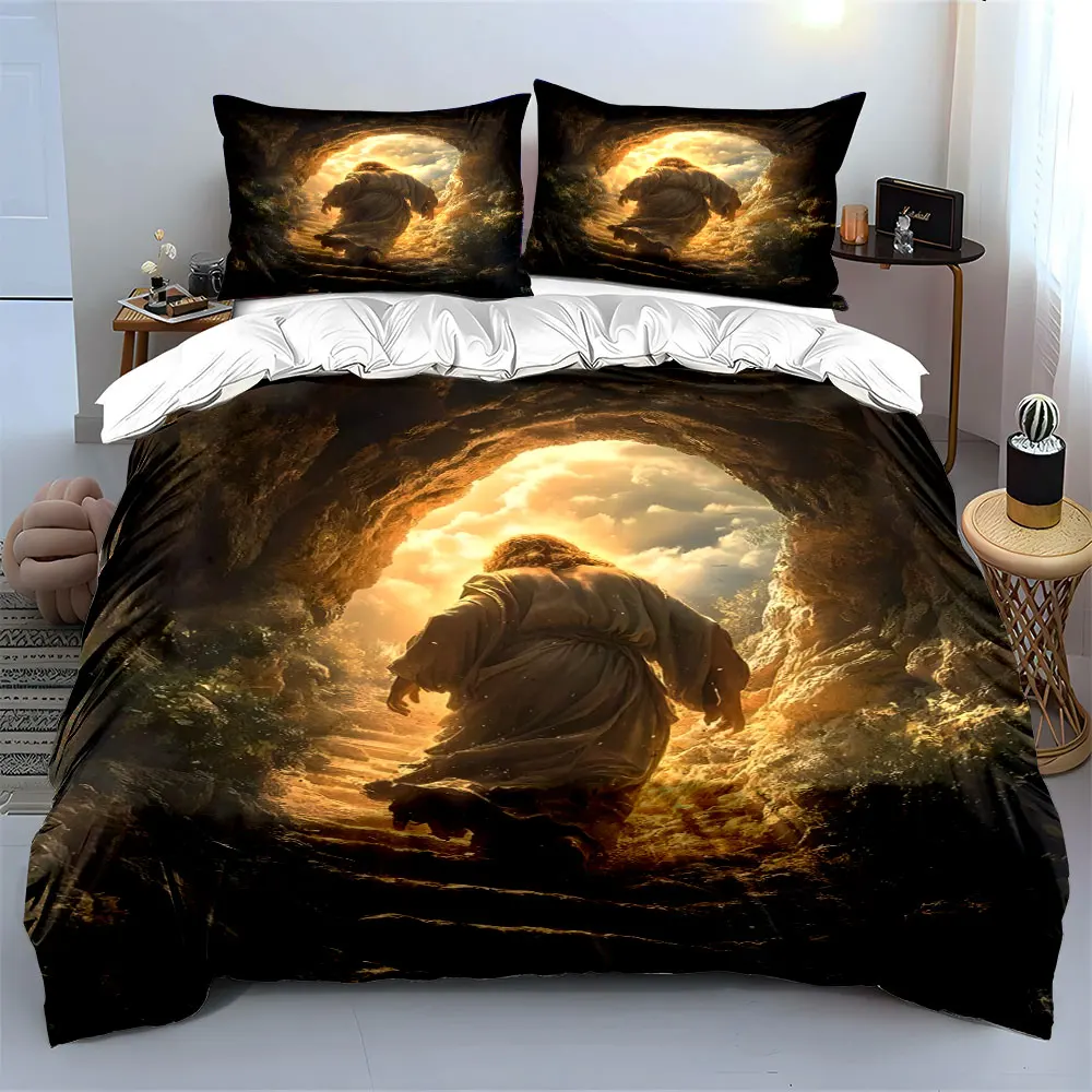 Beautiful Light and Shadow Scene Print Bedding Set 1 Duvet Cover 2 Pillowcases for Adult and Children Luxury Gift Full Size