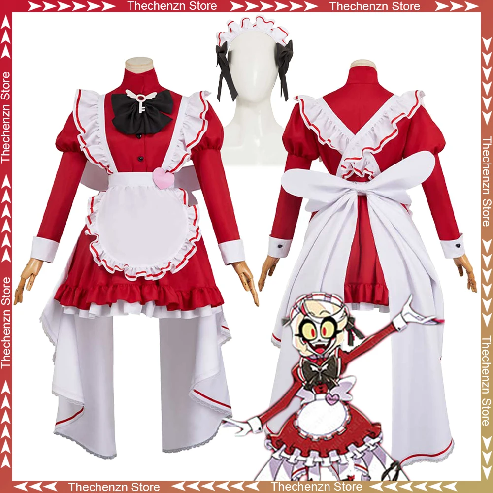 

Fancy Dress Waiter Charlie Morningstar Cosplay For Women Maid Dress Clothing TV Hell Hotel Costume Halloween Woman Party Outfit