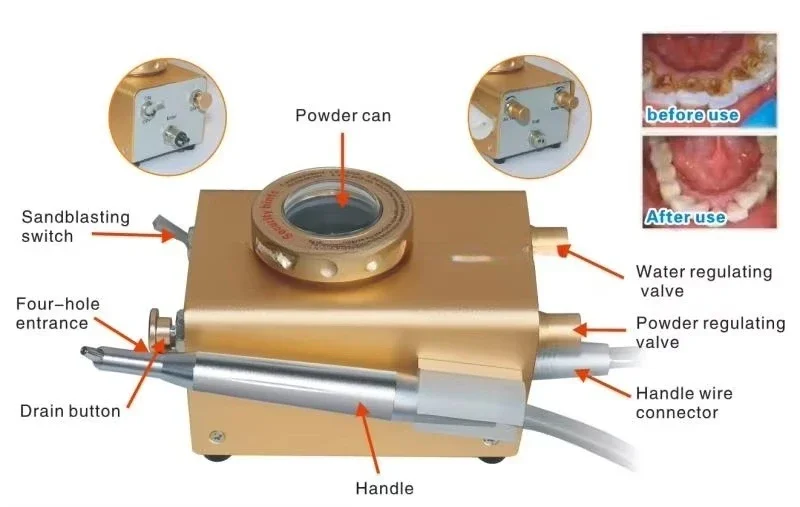 Air Flow Prophy Mate Polisher Table Type with Turbine Power Source
