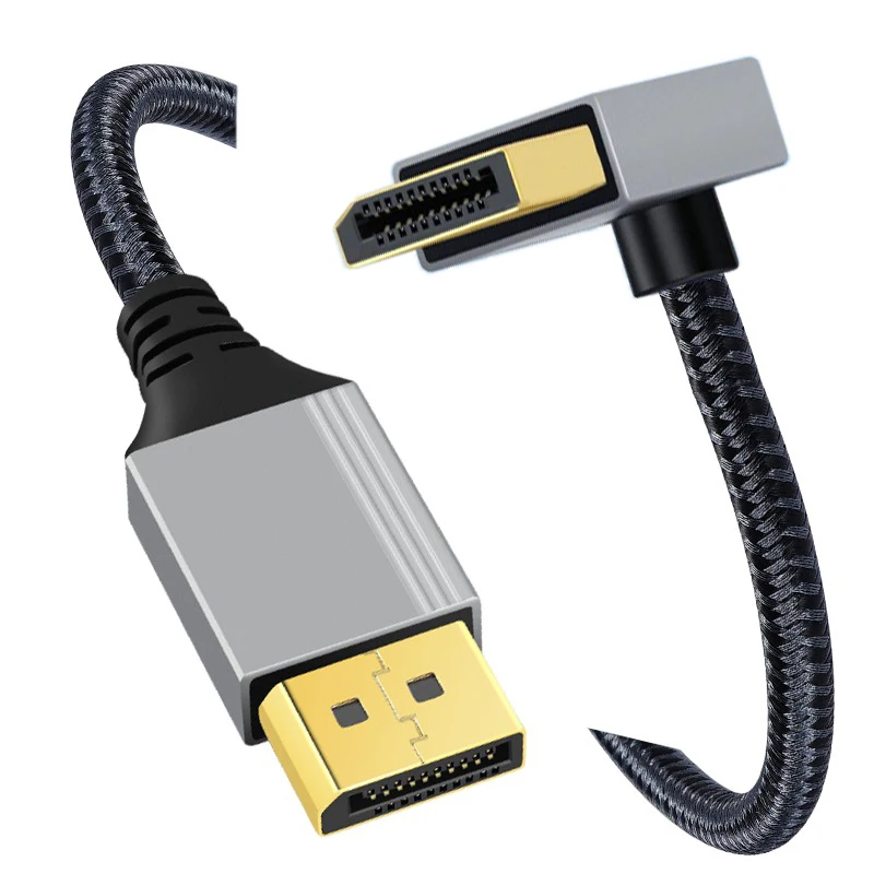 4K 90 graden DP-kabel omhoog/omlaag/links/rechts hoek DisplayPort1.2 4K bij 60 Hz 2K bij 144 Hz videokabel voor laptop desktop Xbox-serie monitor