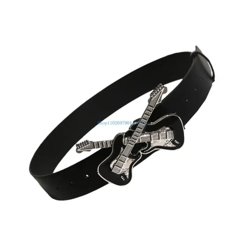 N7YF الغيتار مشبك حزام الخصر حزام الخصر نمط فريد من نوعه روك آند رول حزام من البولي يوريثان
