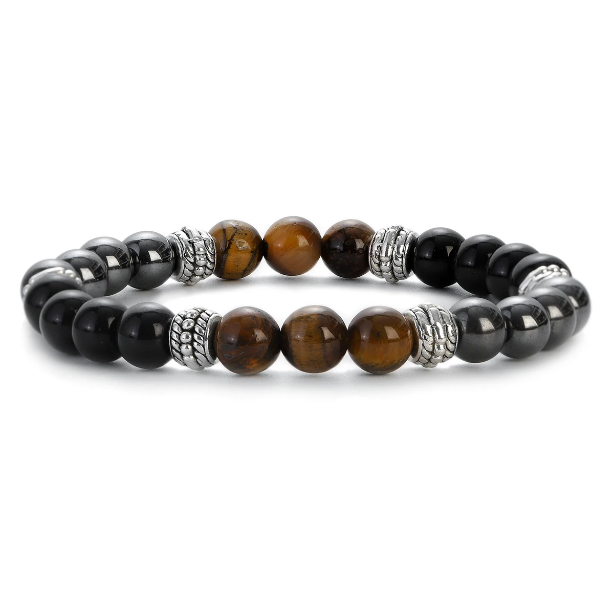 Bracelets classiques en hématite pour hommes et femmes, œil de tigre naturel, perles d'obsidienne noire, Protection magnétique de la santé, bijoux pour femmes