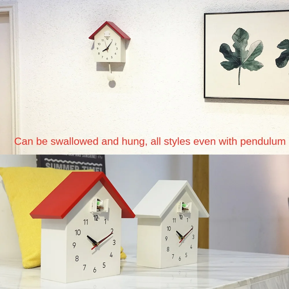 Cuckoo wall clock children alarm clock students use cartoon hour clock mute creative bird clock.