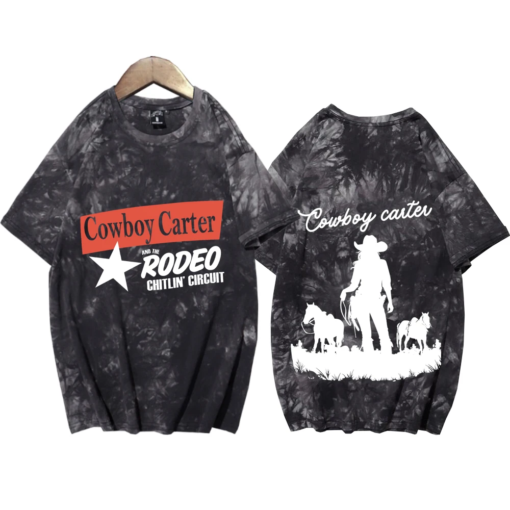 

Cowboy Carter Beyonce 2024 Tie Dye Shirts Man Woman Harajuku Summer Casual Tee Tops Regular