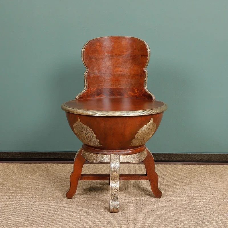 Clearance India copper clad wood chair only 15