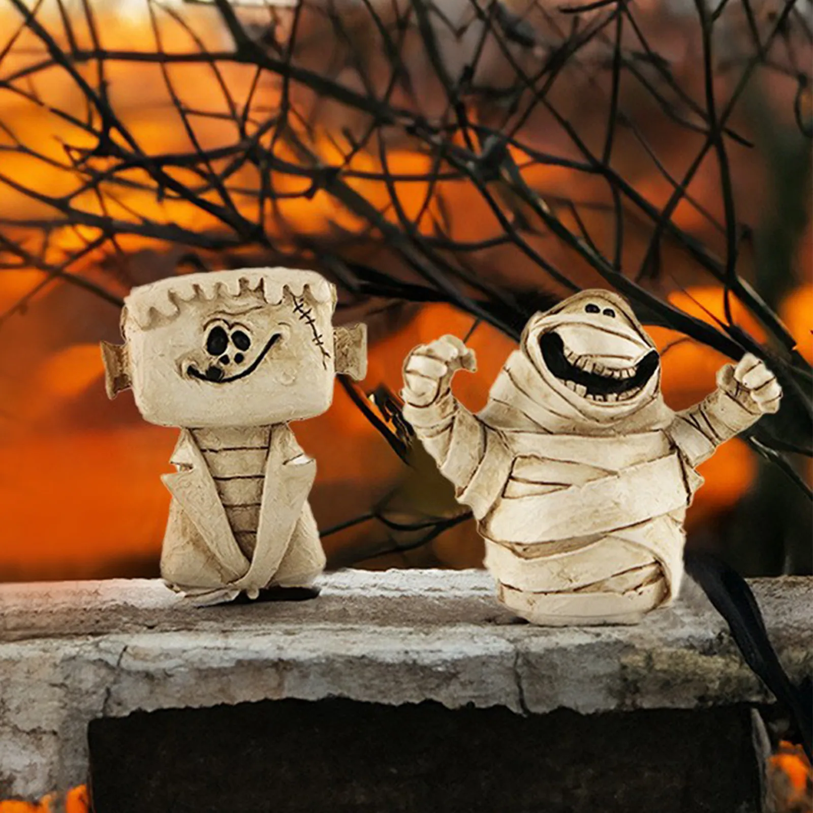 هالوين مخصصة هيكل عظمي الديكور الحلي ، الشمعدان ، الحرف الصغيرة #2