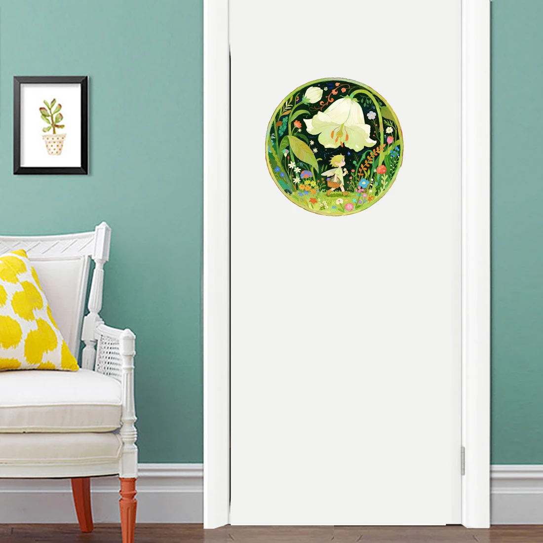 Three Ratels CD120 The little elf under the bell orchid Fairy tale style wall stickers for home decoration