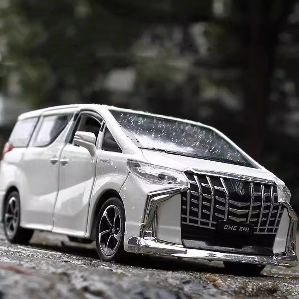 Alphard-Modellauto im Maßstab 1:32, Spielzeug, Legierung, Druckguss, MPV-Sound, Licht, Türen geöffnet, zurückziehen, Gummireifen, Fahrzeugmodelle für Kinder, Geschenk