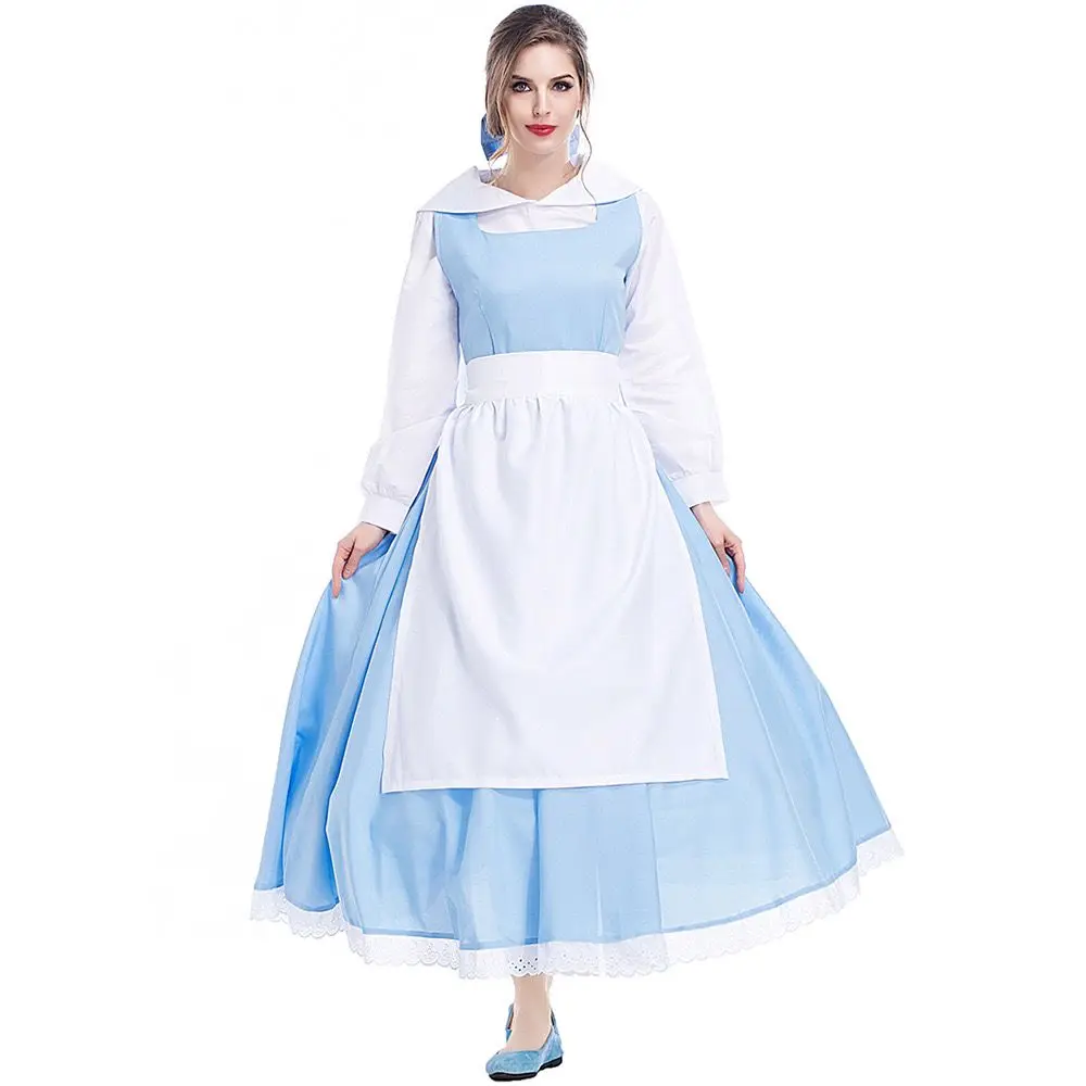 Lady Maid  Classic Vintage Servant Fantasy Blue Uniform Cosplay Carnaval Halloween Fancy Party Dress