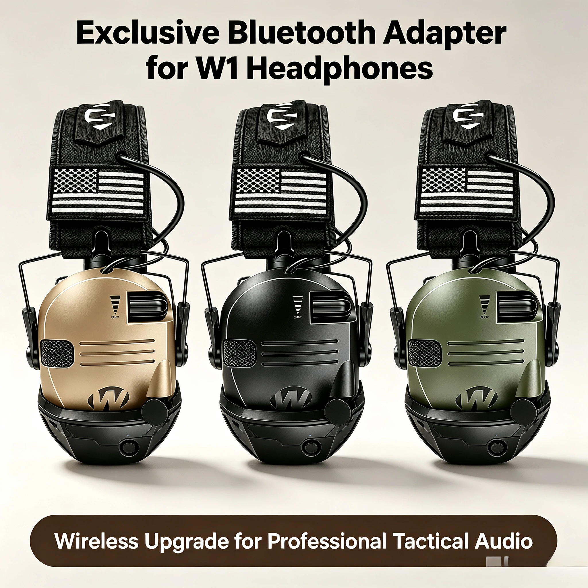 2026 New W1/W3 Outdoor Hunting Active Noise Reduction Hearing Protection Earmuffs Tactical Electronic Shooting with BT Adapter