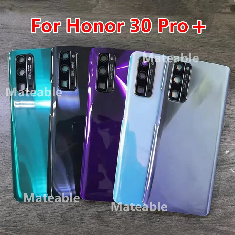 30Pro+ Battery Back Cover For Honor 30 Pro Plus Rear Housing Glass Case Replace Phone Repair Spare Parts + Camera Lens EBG-AN10