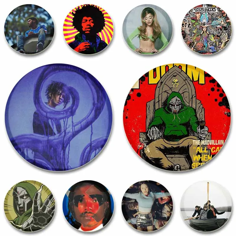 

Classic Pop Albums Cover Aesthetic Enamel Pins Music Lover Collection Round Brooch Button Badge on Backpack Hat Accessories Gift
