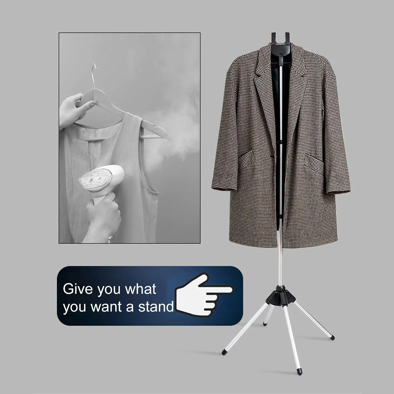 Adjustable Garment Hanger Folding Garment Steamer Rack Portable Steam Iron Steamer Hanger Versatile Steam Stand Clothes for Home