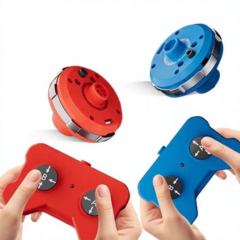 RC Battle Gyro Spinning Top, 2-Player Remote Control Stunt Toy, Parent-Child Interactive Game Birthday Gift for Boys & Girls