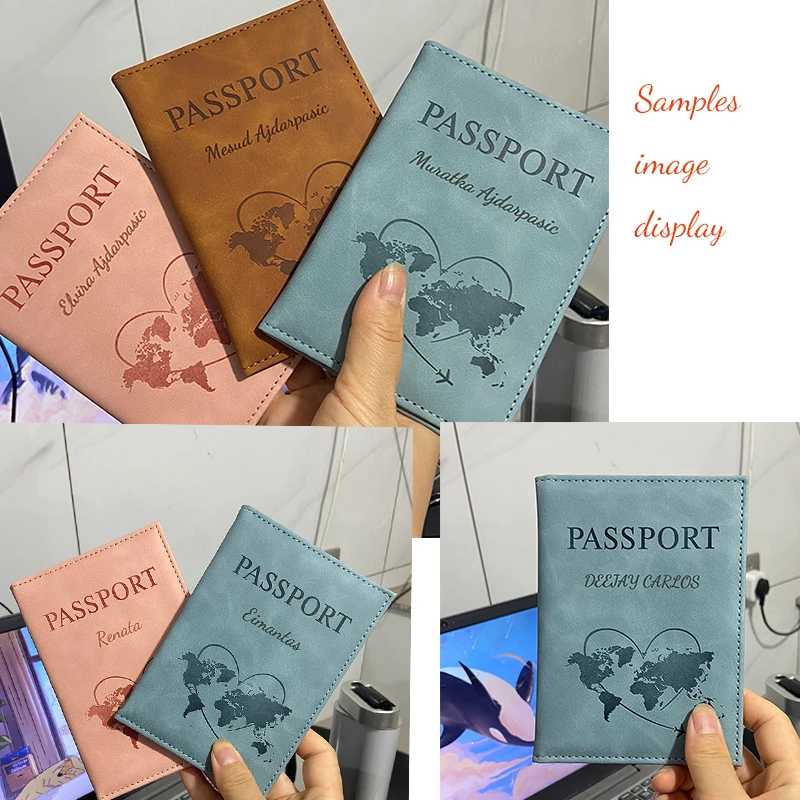 خريطة جميلة غطاء جواز السفر موضة محفظة السفر وثيقة Orginizer Passport Personalizé اسم على جواز السفر الواقي