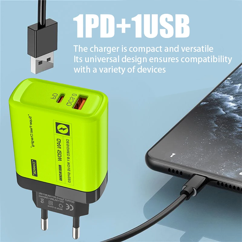 120 واط 2 منافذ PD شاحن USB C GAN شحن سريع 3.0 نوع C USB شواحن الهاتف محول شحن سريع آيفون سامسونج 2026 #3