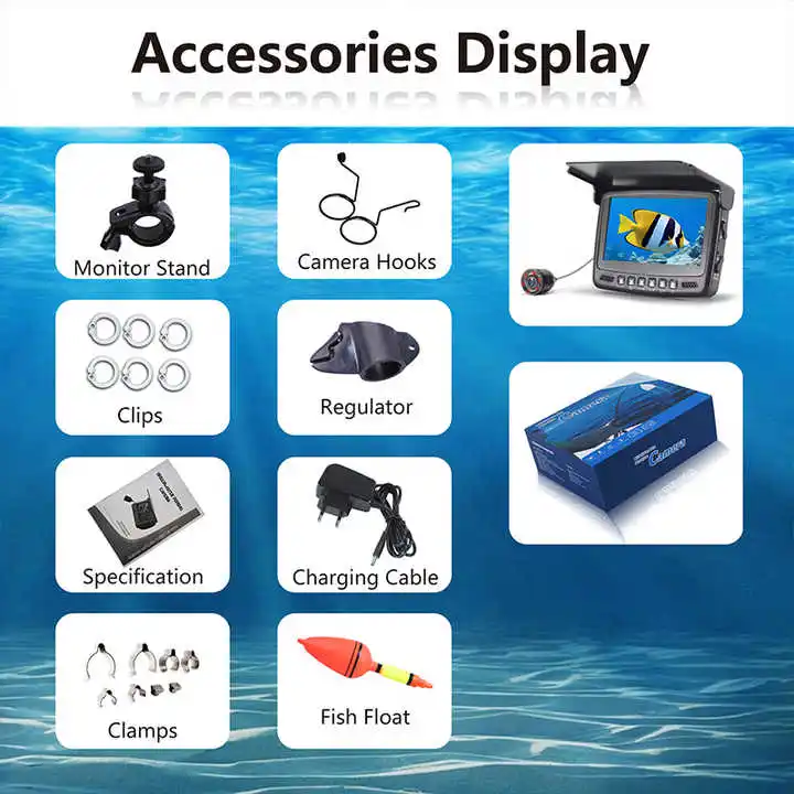 4.3 Inch Screen  Underwater 15/30M Ice Fishing Camera DVR Take Photo and Video Fish Finder Water-proof IP68 Endoscope Camera