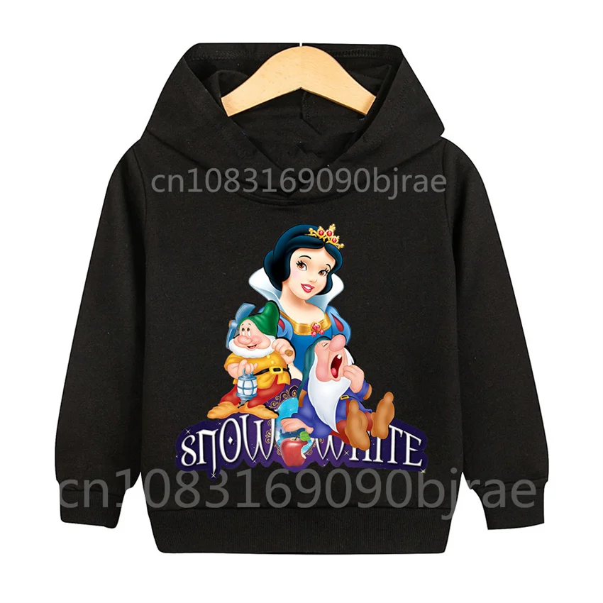 Snow White Dwarfs Casual Hoodies Clothes Princess Anna Fashion Cartoon Children Autumn Sweatshirt Pullover Boys Girls Top Kids