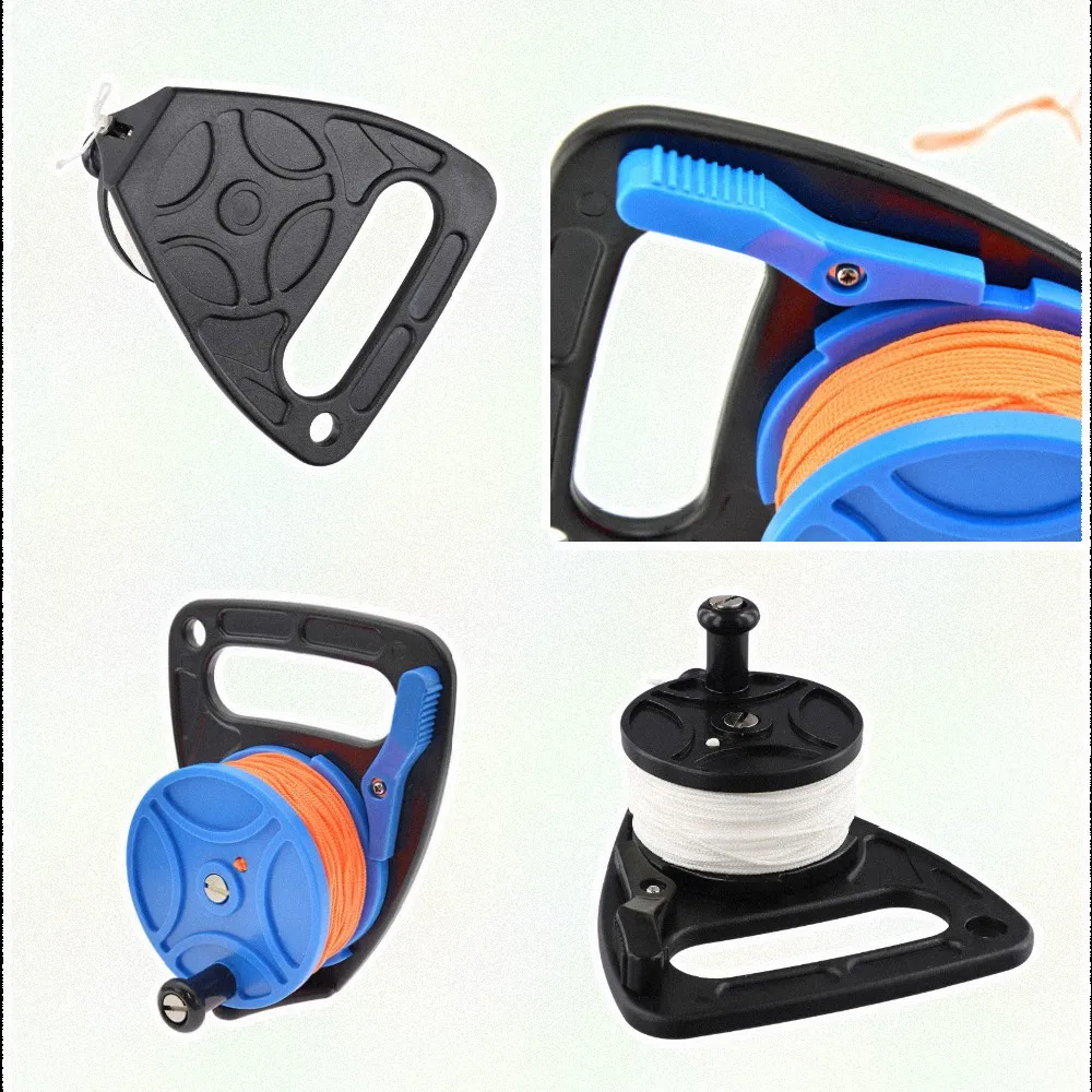 Underwater Spool Scuba Diving Reel Wreck Diving Thumb finger Brake Plastic Housing For Cave Diving 46m Diving Line Spool