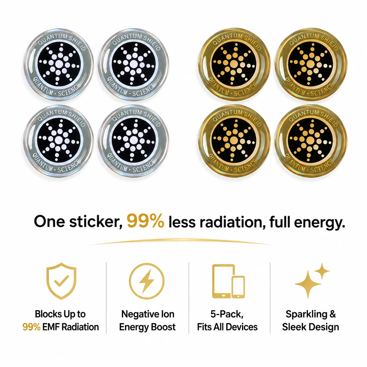 Autocollants de protection anti-radiation EMF, bloqueur de rayonnement EMR 5G pour smartphones, ordinateurs portables, tablettes et tous les appareils électroniques