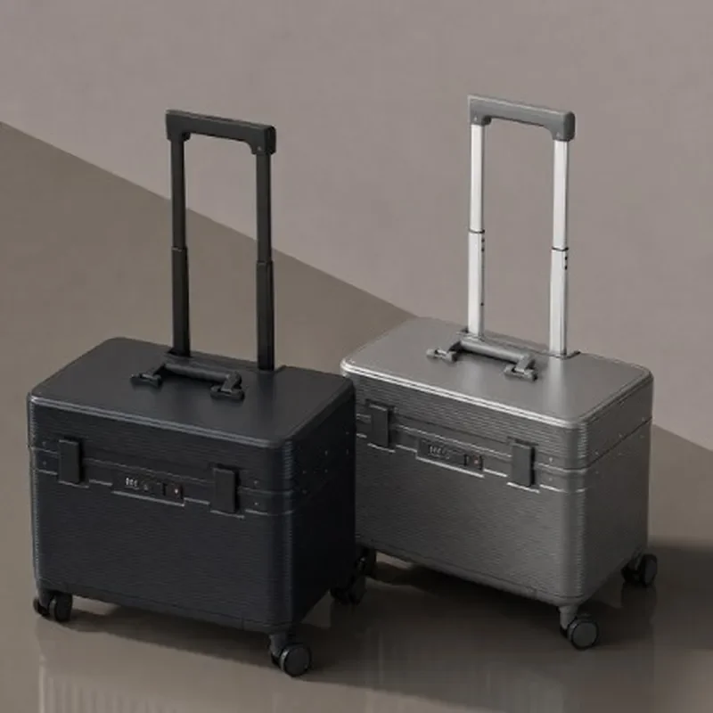 Aluminum frame clamshell horizontal luggage beauty instrument toolbox boarding trolley case light luxury travel case men's