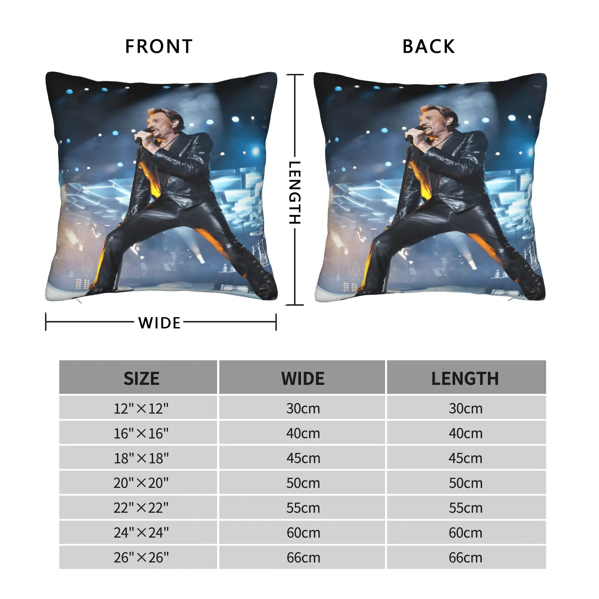 Rock Star J-Johnny Hallyday Pillowcases  Morden Pillow Case For Chair Sofa Home Decor Graphic Pillow Cover