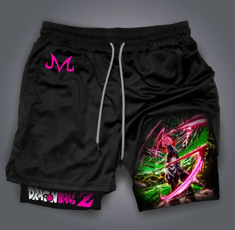 شورت مطبوع بطبقات مزدوجة من Dragon Ball، سراويل GOKU الأمريكية الرياضية، مريحة وعصرية للرجال فضفاضة وقابلة للتنفس #5