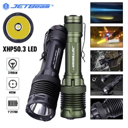 Jetbeam-M37pro戦術懐中電灯、超高輝度範囲、465m、xhp50.3 LEDライト