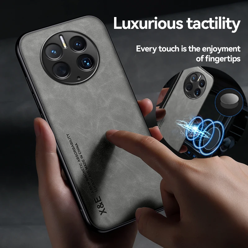 

Противоударный модный силиконовый магнитный кожаный чехол для Huawei Mate 70 60 50 Pro, защитный чехол для камеры, задняя крышка для телефона