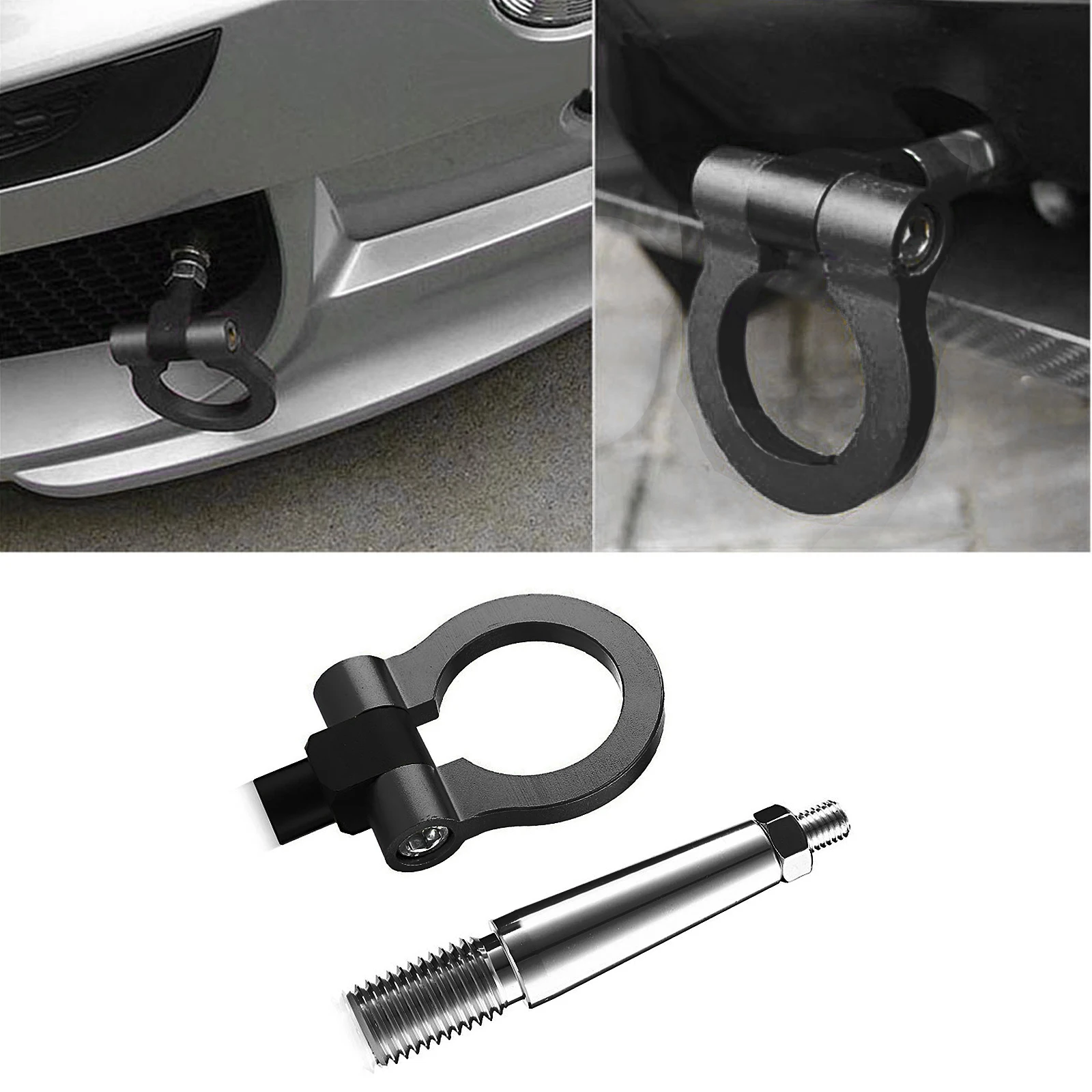 

Aluminum Alloy Car Tow Hook Durable Towing Ring for Racing Bar Easy Install Sturdy Hooks Beautiful Design Car