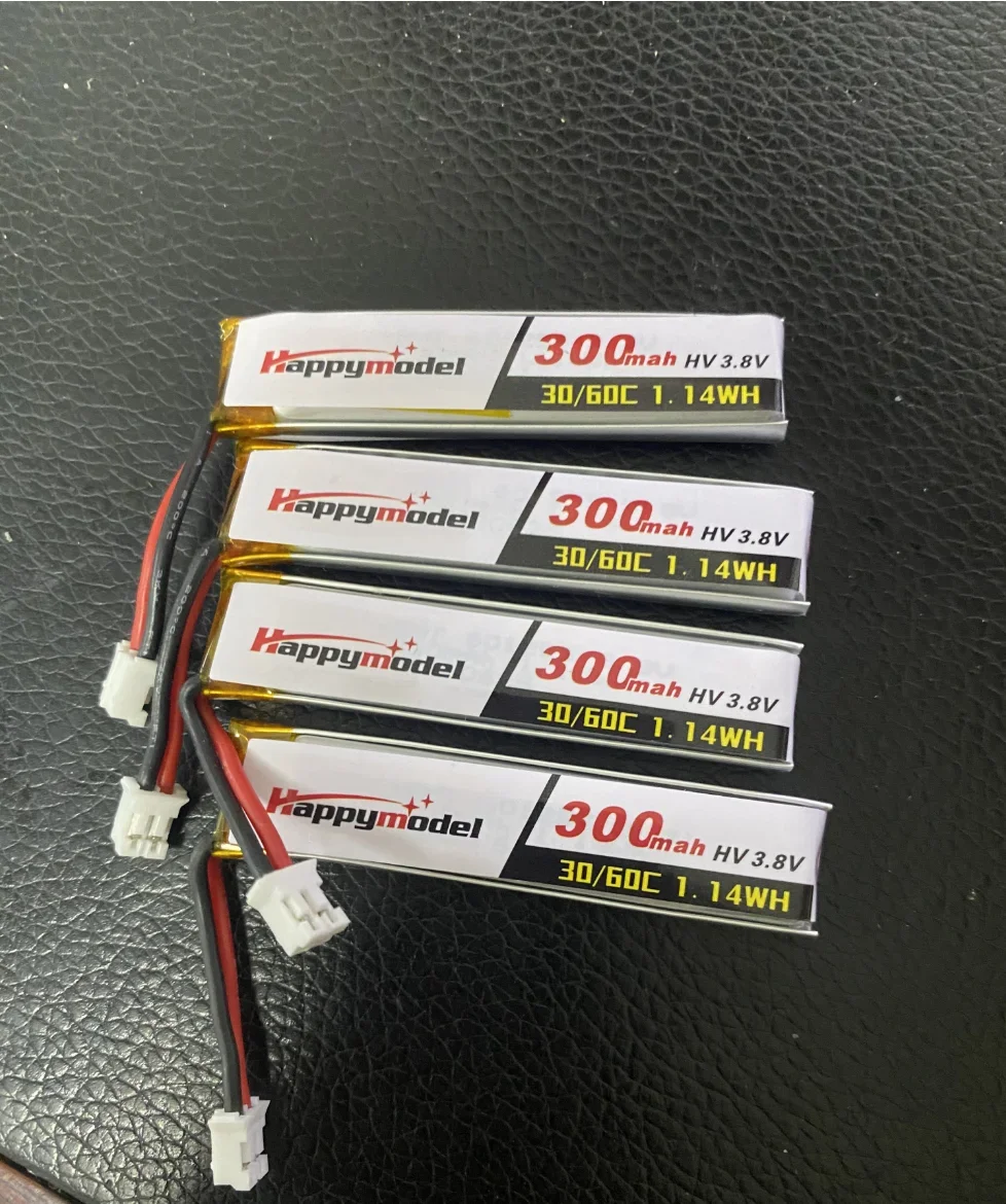 4 PCS 1S 300mAh 3.8V Max 120C HV Lipo Battery PH2.0 for US65 UK65 Inductrix Beta65S URUAV UR65 Mobula 6  7 Tiny Whoop Drone