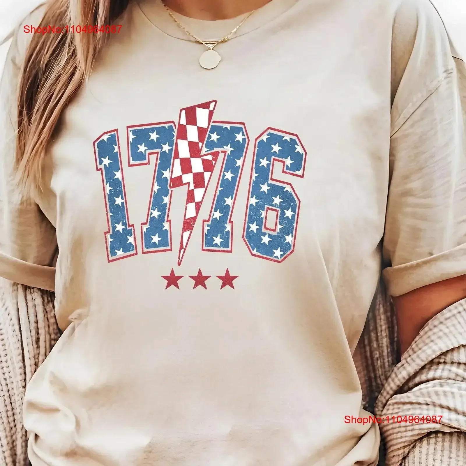 

1776 America 4th of July T Shirt Fourth Independence Day Memorial Freedom vintage Washed graphic Soft Breathable Versatile