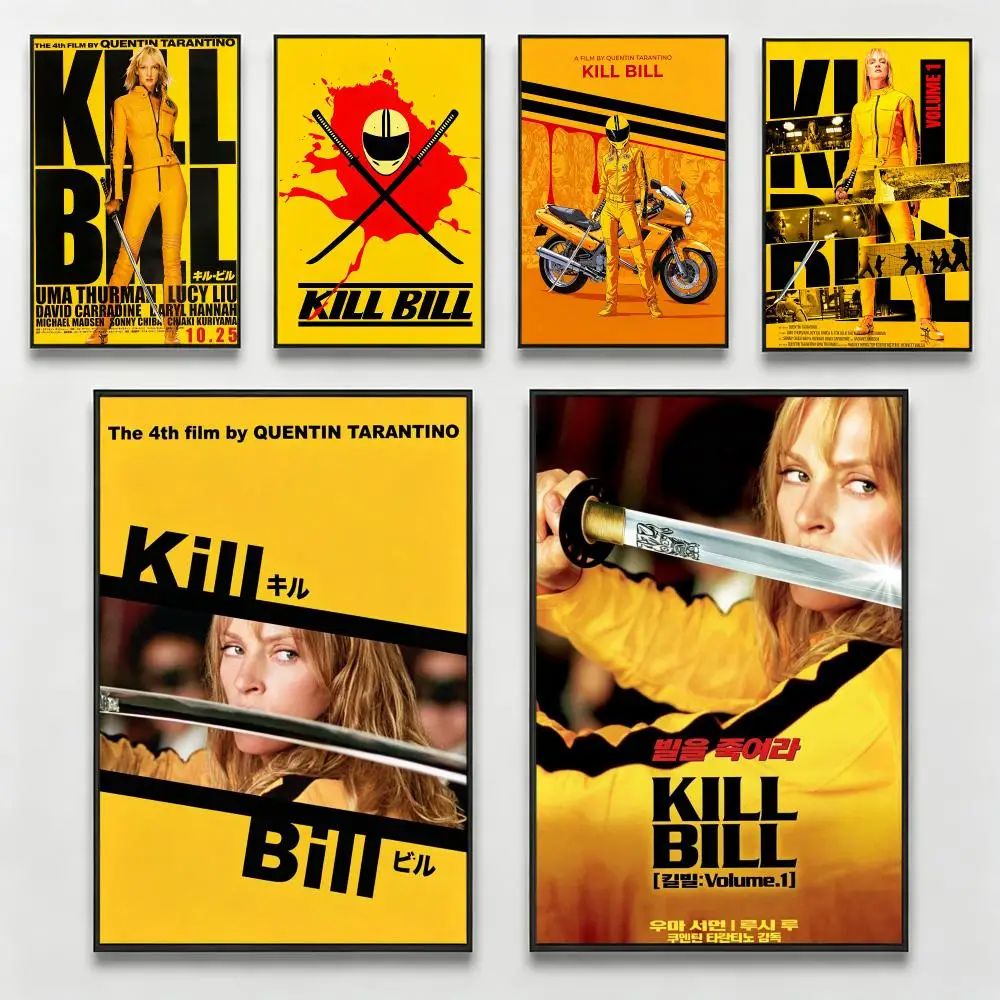 Movie Kill BillS Poster Poster Nordic HD Self-Adhesive Wall Sticker Home Café Bedroom Living Room Art Decor Gift