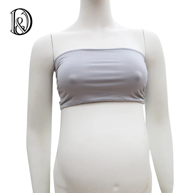 Women's Stretch Strapless Anti-slip Bras Anti-exposure Pregnancy Maternity Clothes Photography Props Underwear as Inner Wear