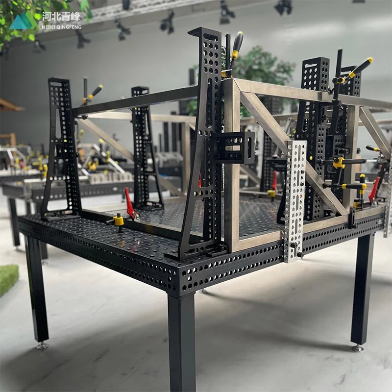QF Brand D16 1200*1200*100mm 3D Cast Iron Nitrided Steel Nitriding Welding Table with Fixtures and Accessories