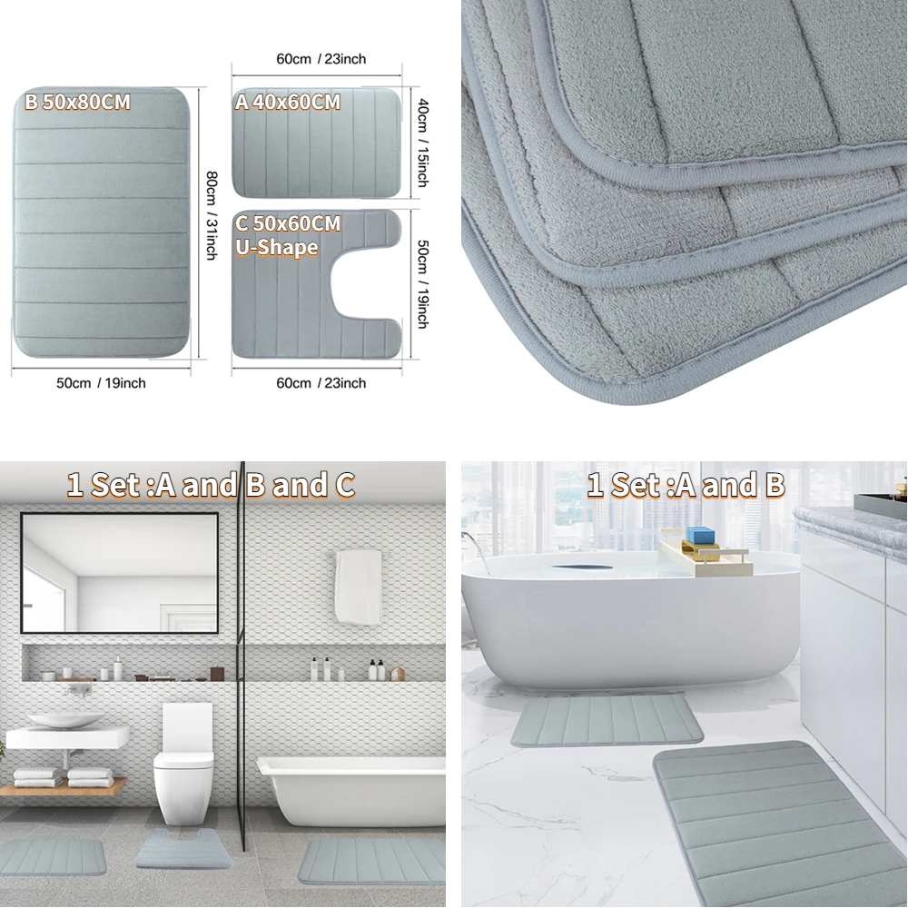 Analfombra de baño viscoelástica antideslizante Extra suave – Súper absorbente - imagen 2